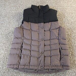 L.L. Bean Down Puffer Vest Women Misses Medium Regular Snap Zip Downtek
